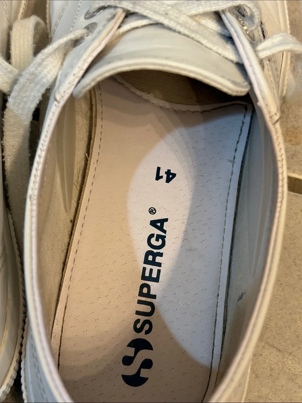 Superga White Leather Low-Top Sneakers 9.5 W 41 EU